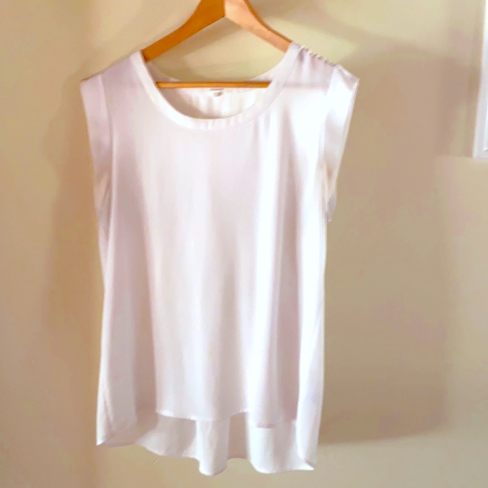 Pleione white polyester blouse L darted